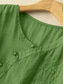 economico Camicie-Per donna Camicia Blusa Camicie di cotone e lino Tinta unica Elegante Casual Manica 3/4 Girocollo Top Regolari Quotidiano Ricamato Bottoni Giallo Rosso Viola Verde Estate Primavera