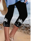 abordables Imprimé Floral-Femmes Leggings Vacances ancien Mode Longueur mollet Taille haute Graphique Tropical Impression Chaleur Thermique Respirant Doux Élastique Formel Extérieur Vacances Noir Blanche Bleu Été Printemps