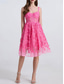 cheap Cocktail Dresses-A-Line Quinceanera Dresses Elegant Dress Wedding Wedding Guest Knee Length Sleeveless Sweetheart Polyester Backless with Floral Print Wedding Guest Dress 2025