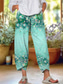 abordables Pantalon droit-Femmes Chinos Pantalons Amples Shorts de plage Vacances ancien Style Ethnique Longueur cheville Taille haute Fleuri Graphique Impression Chaleur Thermique Respirant Doux Micro-Élastique Formel