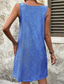 abordables Vestidos casuales con flores-Mujer Mini vestido Vestido bohemio Vestido Estampado Moda Moderno Diario Vacaciones Festivos Ajuste regular Flor Sin Mangas Escote en U Azul Real Verano