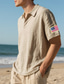 ieftine Polo clasic pentru bărbați-Bărbați Cămașă de golf Tricouri polo de golf Muncă Casual Rever Manșon scurt De Bază Modern Drapelul SUA american Nasturi Vară Fit regulat Kaki Deschis Negru Alb Bleumarin Verde Militar Gri Cămașă de
