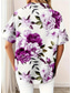cheap Floral Blouses-Women's Shirt Short Sleeve Button Down Blouse Floral Graphic Active Daily Stylish Shirt Collar Regular Tops Daily White Red Fuchsia Summer Spring