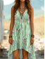 cheap Print Floral Dresses-Women&#039;s Midi Dress A Line Dress Summer Dress Vacation Casual Going out Regular Fit Floral Graphic Sleeveless V Neck Blue Purple Green Summer Spring