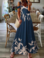 cheap Casual Floral Dresses-Women&#039;s Long Dress Maxi Dress Casual Dress Swing Dress Fashion Outdoor Party Holiday Regular Fit Ombre Sleeveless V Neck Blue Dark Blue Summer