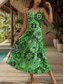 ieftine Rochii boho-Pentru femei Rochie Maxi Rochie de Vară Rochie A line Rochie Slip Vacanță Casual Boho Plajă Fit regulat Grafic Epocă Damasc Boho Paisley Fără manșon În V Galben Roșu-aprins Albastru piscină Mov Var