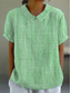 cheap Stripe&amp;Geometric Tops-Women&#039;s Blouse Graphic Geometric Striped Elegant Daily Stylish Short Sleeve Shirt Collar Regular Tops Work Daily Holiday Print Pink Blue Green Gray Summer Spring