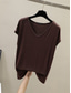 cheap Plain tee-Women&#039;s Blouse Solid Color Stylish Casual Short Sleeve V Neck Regular Tops Daily Black White Pink Red Royal Blue Summer Spring