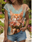 cheap Animals Tank Top-Women&#039;s Animals Camisole Tank Top Floral Graphic Cat Vintage Tropical Stylish Sleeveless Short Sleeve V Neck Regular Tops Daily Print Orange Summer Spring