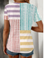 cheap Stripe&amp;Geometric tee-Women&#039;s T Shirt Graphic Striped Vintage Stylish Classic Short Sleeve Crew Neck Regular Tops Daily Weekend Print Yellow Blue Purple Green Summer
