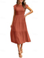 preiswerte Abschlusskleider-Damen Midikleid Weißes Kleid Abschlusskleid Mode Geburtstag Date Teegesellschaft Normale Passform Einfach Ärmellos Rundhalsausschnitt Schwarz Weiß Hellgrün Armeegrün Sommer