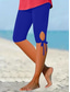 cheap Plain Leggings-Women&#039;s Leggings Vacation Vintage Fashion Knee Length High Waist Solid Color Printing Breathable Soft Micro-elastic Outdoor Daily Black Blue Green Gray Summer Spring Slim Fit