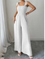 abordables Boda Casual / Durante el Día-Monos Vestidos de Quinceañera Vestido Elegante de Boda Invitadas Largo hasta el Suelo Sin Mangas Tirantes Espagueti Espalda Descubierta con Pliegues