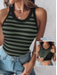 preiswerte Streifen- und geometrisches Tanktop-Damen Camisole-Tanktop Gestreift Täglich Stilvoll Lässig Ärmellos Rundhalsausschnitt Normale Oberteile Täglich Druck Schwarz Weiß Blau Grün Sommer