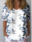 cheap Floral tee-Women&#039;s Shirt Floral Graphic Plants Stylish Classic Casual Short Sleeve Crew Neck Regular Tops Daily Beach Wear Vacation Wear Print Blue Purple Summer Spring