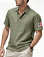 ieftine Polo clasic pentru bărbați-Bărbați Cămașă de golf Tricouri polo de golf Muncă Casual Rever Manșon scurt De Bază Modern Drapelul SUA american Nasturi Vară Fit regulat Kaki Deschis Negru Alb Bleumarin Verde Militar Gri Cămașă de