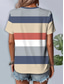 cheap Stripe&amp;Geometric tee-Women&#039;s T Shirt Graphic Geometric Striped Vintage Stylish Classic Short Sleeve Crew Neck Round Neck Regular Tops Daily Print Black Dusty Blue Summer Spring