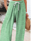 cheap Wide Leg &amp; High Waisted-Women&#039;s Wide Leg Chinos Beach Shorts Vacation Fashion Casual Full Length High Waist Graphic Stripe Drawstring Printing Breathable Soft Micro-elastic Vacation Casual Daily Violet Robin&#039;s Egg Blue Green