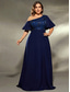 preiswerte Semi-formal / Cocktail-A-Linie Abendkleid Elegantes Kleid Formelle Hochzeit Bodenvoll Kurzarm Eine Schulter Satin mit Falten