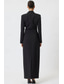 billige Tuxedokjoler-Dame Smokingkjole Linjeform Formell Bryllupsgjest Elegant Langermet Ankellengde Splittet lår Peak Lapel Enkeltkneppet