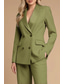 cheap Mom&#039;s Pant Suits-Blue Two Piece Pantsuit Mother of the Bride Wedding Elegant Vintage Minimalist Lapel Floor Length Stretch Fabric Long Sleeve with Buttons 2025