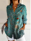 cheap Floral Tops-Women&#039;s Shirt Floral Graphic Vintage Tropical Daily Long Sleeve Shirt Collar Regular Tops Work Daily Holiday Buttons Print Blue Orange Green Summer Spring