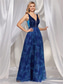 cheap BLUE-A-Line Quinceanera Dresses Elegant Dress Formal Wedding Floor Length Sleeveless V Neck Tulle V Back with Crystals Slit 2025