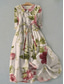 abordables Robe Fleurie-Femmes Robe Midi Robe fourreau Occasionnel Quotidien Coupe régulière Fleuri Graphique Demi Manches Col de chemise Rose Claire Bleu Vert Abricot Été Printemps