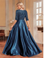 cheap BLACK-A-Line Quinceanera Dresses Elegant Dress Formal Wedding Floor Length Long Sleeve V Neck Polyester with Sequin 2025