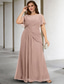 levne Délka podlahy-A-Line Plus Size Křivka Šaty pro matku nevěsty Elegantní Šaty Formální Svatební Host Podlahové Délky Bez Rukávů Ozdobný Výstřih Šifon s Nařasenými Krystaly 2025 volná zakázková velikost