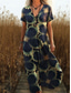 tanie Sukienki boho-Damskie Sukienka maxi Sukienka letnia Sukienka A line Urlop Codzienny Boho Wyjściowe Regularny Kwiaty Graficzny W Tureckie Wzory Krótki rękaw W serek Rumiany róż Niebieski Zielony Ciemnoniebieski