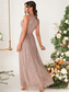 cheap Bridesmaid Dresses-A-Line Bridesmaid Dress V Neck Sleeveless Elegant Floor Length Chiffon with Sequin