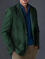 abordables Blazer de lino-Hombre Chaqueta de lino Chaqueta deportiva Moda Casual Color sólido Blazer de lino Azul Piscina Verde Ejército Estándar Recto 1 botón