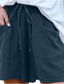 cheap Plain Cotton Linen Pant-Women&#039;s Chinos Shorts Basic Casual Short Medium Waist Plain Pocket Drawstring Comfort Outdoor Micro-elastic Vacation Street Daily Navy Black Beige Summer Spring Regular Fit