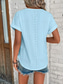 cheap Plain tee-Women&#039;s T Shirt Plain Fashion Stylish Classic Short Sleeve Crew Neck Regular Tops Daily Weekend Eyelet Black White Pink Blue Summer
