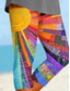 cheap Art&amp;Design Print-Women&#039;s Leggings Capri Pants High Elasticity Vacation Fashion Hawaiian Calf-Length Mid Waist Graphic Patchwork Printing Breathable Soft  Vacation Casual Daily Rainbow Summer Spring Regular Fit