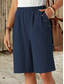 ieftine Bermude-Pentru femei Bermude Pantaloni Scurți Pantaloni scurți de vară Pantaloni scurți de plajă Vacanță Modă Șic Stradă Lungimea genunchiului Talie Înaltă Simplu Buzunar Talie elastică Confort Ușor Απαλό