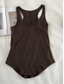cheap Plain Tank Top-Women&#039;s Camisole Tank Top Solid Color Daily Stylish Casual Sleeveless Scoop Neck Regular Tops Daily Backless Black Light Brown Brown Summer