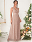 cheap Bridesmaid Dresses-A-Line Bridesmaid Dress V Neck Sleeveless Elegant Floor Length Chiffon with Sequin