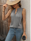 economico Canotta Semplice-Per donna Canotta a canotta Tinta unica Quotidiano Casual Senza Maniche Scollo a V Top Regolari Quotidiano Viola Verde Albicocca Grigio Estate Primavera