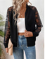 cheap Bomber Jacket-Women&#039;s Bomber Jacket Comfortable Breathable Lace Patchwork Zipper Pocket Elegant Casual Plain Vacation Street Casual Daily Wear Zipper Regular Stand Collar Regular Fit Long Sleeve Outerwear Black