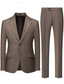 cheap Formal Suits-Men&#039;s Wool Tweed Suits Wedding Business Herringbone Suits Brown Grey Retro Formal Tailored Fit 3 Piece Single Breasted Two-buttons