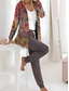 abordables Survêtements pour femmes-Femmes Actif Quotidien Sweat à capuche Survêtement Ensembles de Pantalons manche longue À capuche Fleuri Graphique Cordon de serrage Imprimé Extérieur Occasionnel Noir Bleu Marine Marron clair