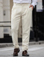 economico Sottile-Per uomo Pantaloni Eleganti Pantaloni Chinos Bottoni Tasca Pieghe Plaid Comodità Formale Feste Lavoro Moda Stile Classico Albicocca Micro-elastico