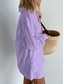 abordables Ensembles-Femmes Mode Streetwear Quotidien Ensembles de Shorts manche longue Col de chemise Couleur Unie Occasionnel Quotidien Tenue quotidienne Blanche Rose Claire Bleu Été Coupe Ample