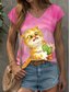 cheap Animals Tank Top-Kayomi Harai Women&#039;s Animal Cat Camisole Tank Top Graphic  Vintage Stylish Classic Sleeveless Short Sleeve V Neck Regular Tops Daily Print Light Blue Summer Spring