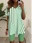 abordables Ensembles courts pour femmes-Femmes Mode T-shirt Ensembles de Shorts Manche Courte Col en V Graphique Rayé Imprimé Décontracté Quotidien Bleu Violet Vert Été Coupe Ample