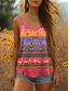 cheap Floral Tank Top-Women&#039;s Camisole Tank Top Graphic Flag Vintage Stylish Casual Sleeveless Scoop Neck Regular Tops Daily Holiday Print Yellow Pink Orange Summer Spring