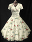 voordelige Bloemenjurken-Dames Halflange jurk Zomerjurk Fit And Flare-jurk Vakantie Feest Casual Bruiloft Feest Bruiloft gast Normale pasvorm Bloemig Grafisch Korte mouw V-hals Zwart Blozend Roze Groen Beige Zomer