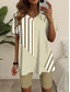 abordables Ensembles courts pour femmes-Femmes Mode T-shirt Ensembles de Shorts Manche Courte Col en V Graphique Rayé Imprimé Décontracté Quotidien Bleu Violet Vert Été Coupe Ample